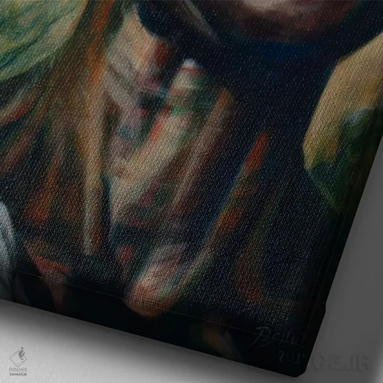 تابلو زن بودی اثر بلول آرت - نمای نزدیک بافت بوم