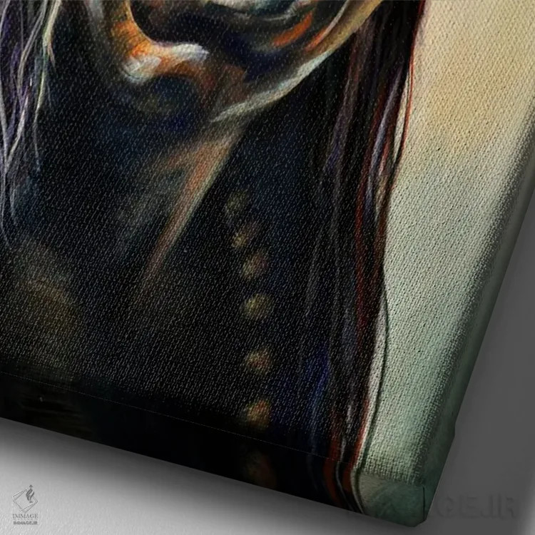 تابلو سرخپوست مایا اثر بلول آرت - نمای نزدیک بافت بوم