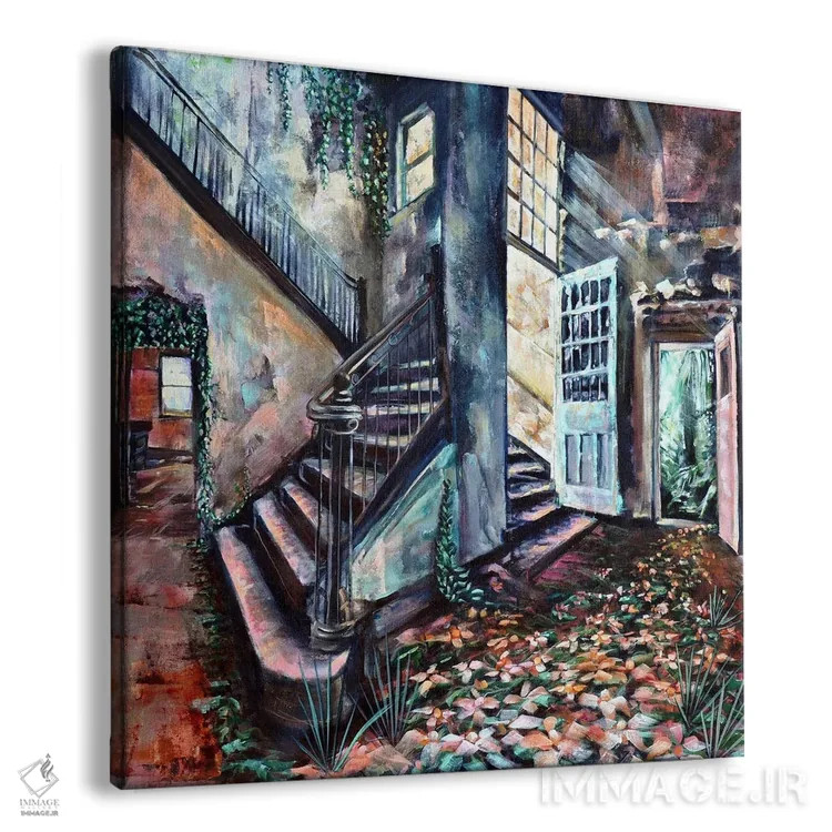 تابلو درِ آبی اثر بلول آرت - نمای پرسپکتیو محصول