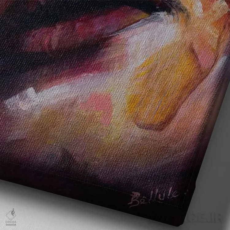 تابلو خواببین اثر بلول آرت - نمای نزدیک بافت بوم