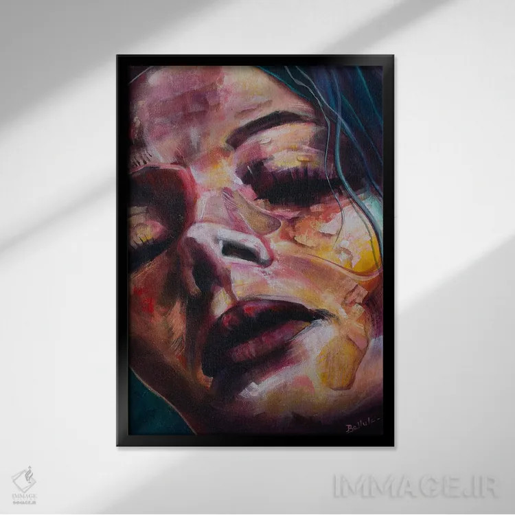 تابلو خواببین اثر بلول آرت - نمای قابدار مشکی