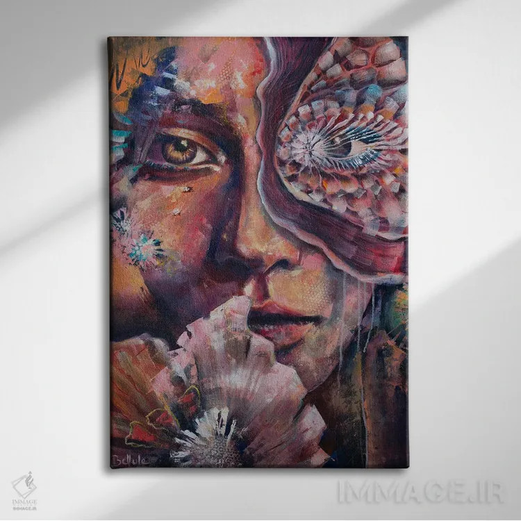 تابلو دگرشکلپذیری اثر بلول آرت - نمای روبهرو روی دیوار