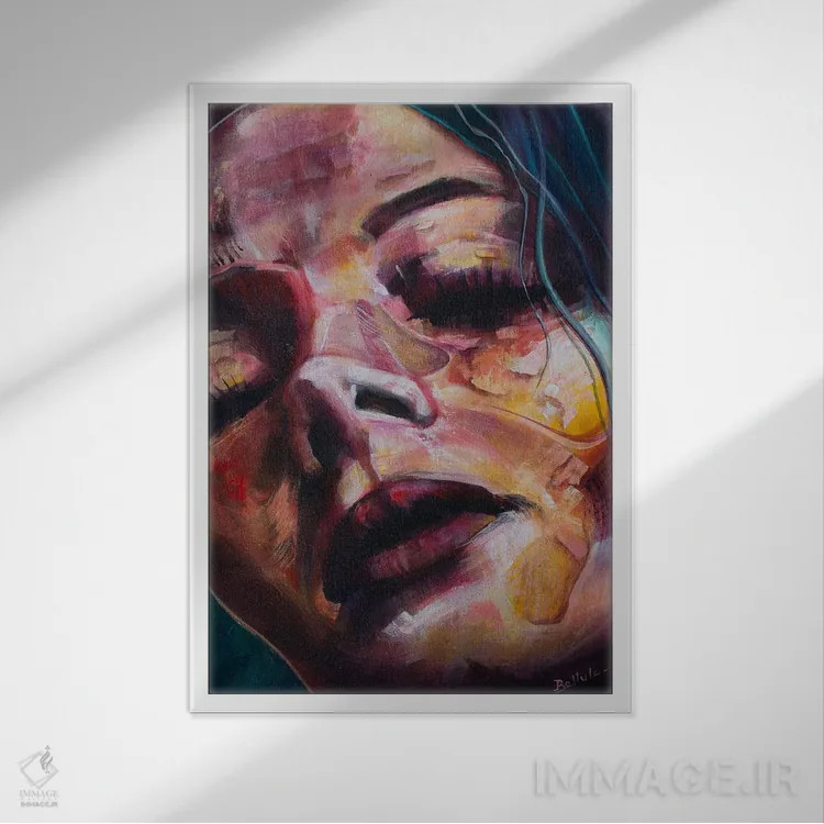 تابلو خواببین اثر بلول آرت - نمای قابدار سفید