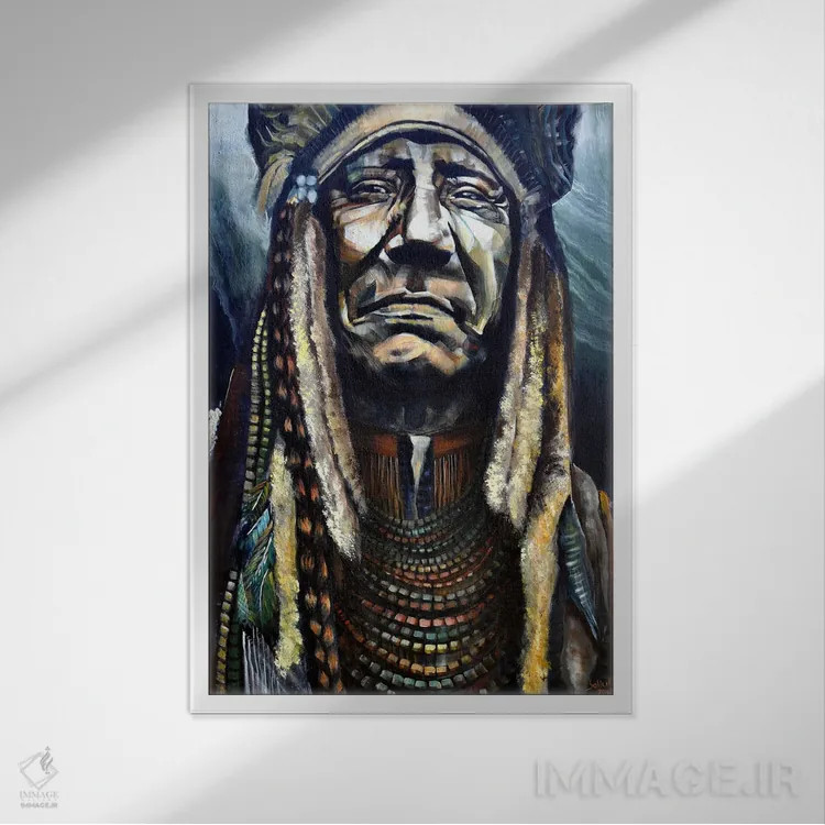 تابلو درخت تنها اثر بلول آرت - نمای قابدار سفید