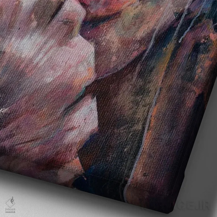 تابلو دگرشکلپذیری اثر بلول آرت - نمای نزدیک بافت بوم