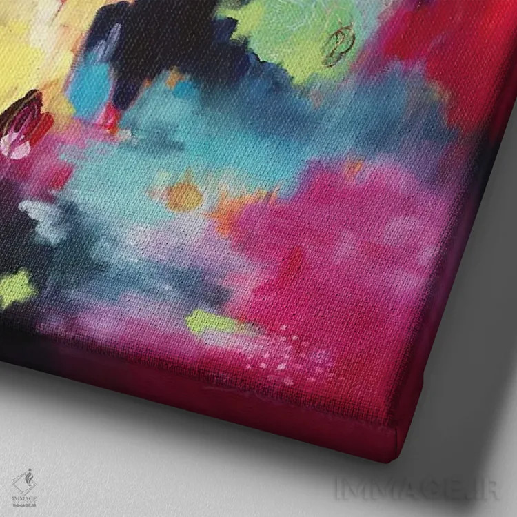 تابلو رویای بهار اثر برندا مانگالور - نمای نزدیک بافت بوم