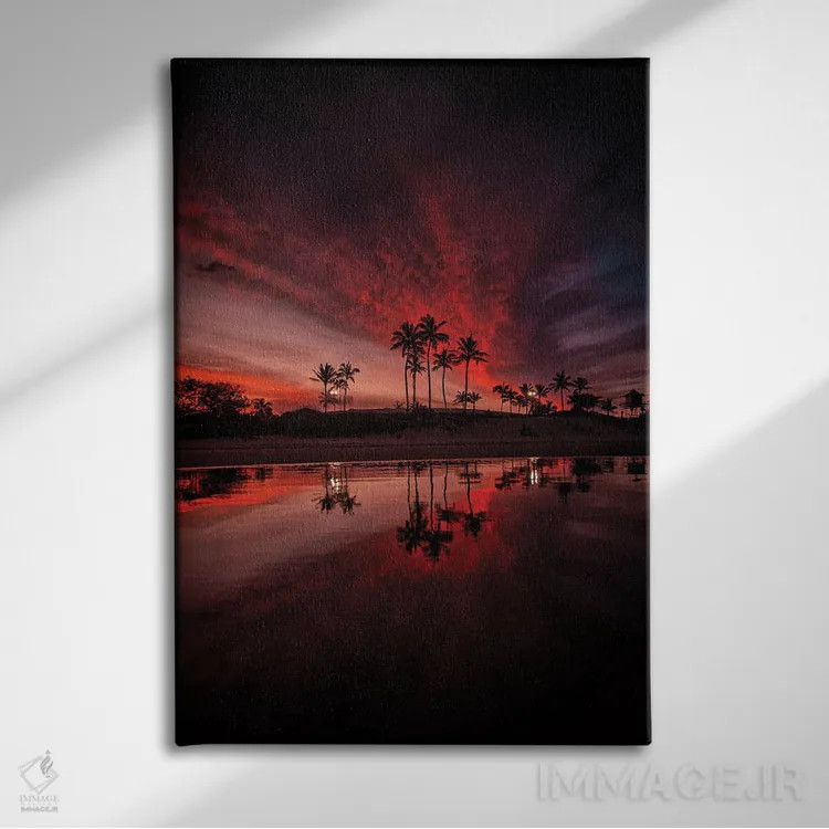 تابلو ساحل نخلها اثر بن مولدر - نمای روبهرو روی دیوار