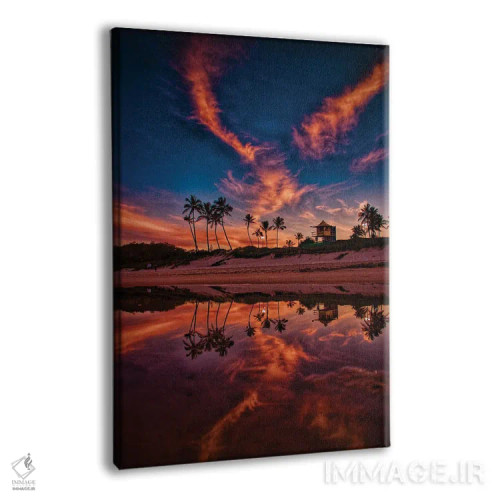 تابلو ابرهای بلند بر فراز نخلها اثر بن مولدر - نمای پرسپکتیو محصول