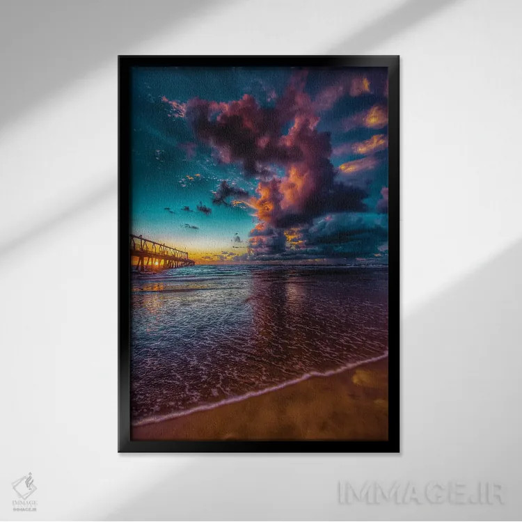 تابلو طلوع اسکله اثر بن مولدر - نمای قابدار مشکی