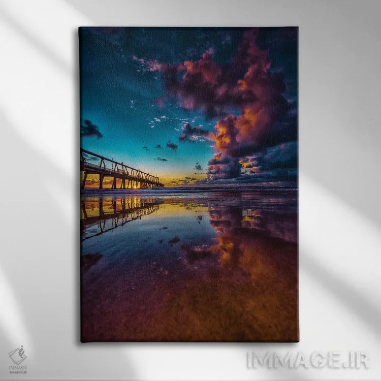 تابلو بازتاب اسکله اثر بن مولدر - نمای روبهرو روی دیوار