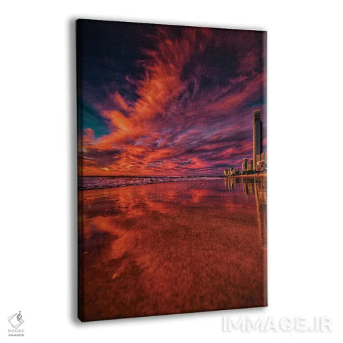 تابلو ساحل طلوع آفتاب شهر اثر بن مولدر - نمای پرسپکتیو محصول