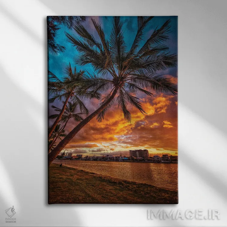 تابلو غروب رودخانه اثر بن مولدر - نمای روبهرو روی دیوار