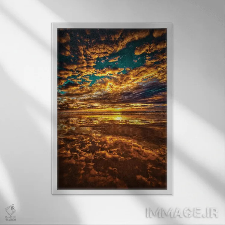 تابلو آسمانهای زنده اثر بن مولدر - نمای قابدار سفید