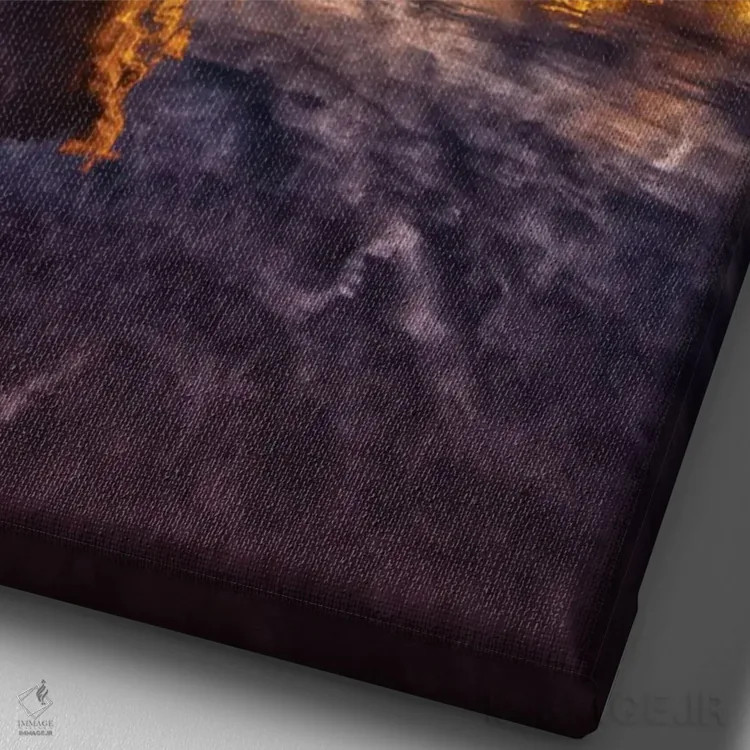 تابلو آسمانهای برقی اثر بن مولدر - نمای نزدیک بافت بوم