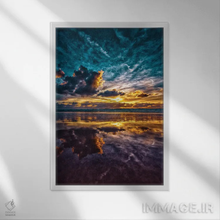 تابلو آسمانهای برقی اثر بن مولدر - نمای قابدار سفید