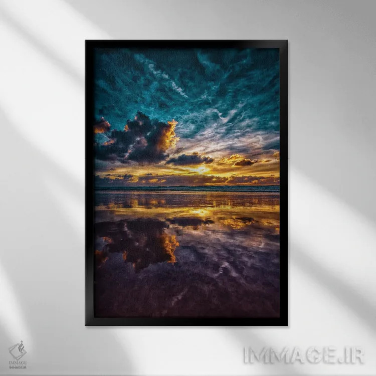 تابلو آسمانهای برقی اثر بن مولدر - نمای قابدار مشکی