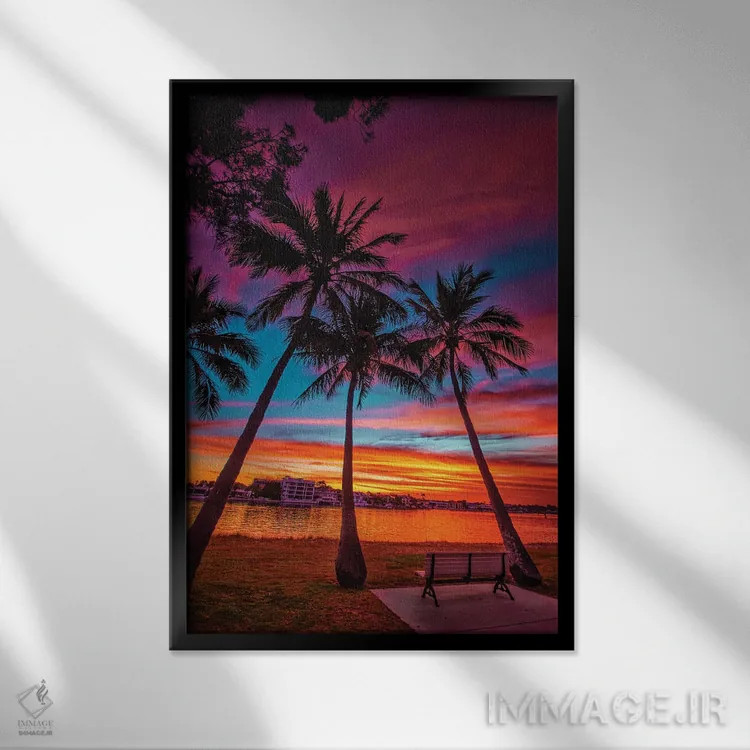 تابلو جایگاه غروب اثر بن مولدر - نمای قابدار مشکی