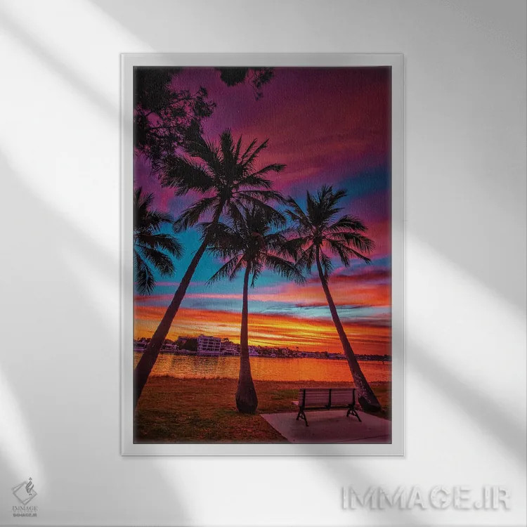 تابلو جایگاه غروب اثر بن مولدر - نمای قابدار سفید