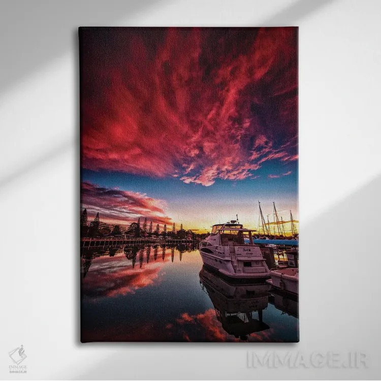 تابلو قایق روی آب اثر بن مولدر - نمای روبهرو روی دیوار