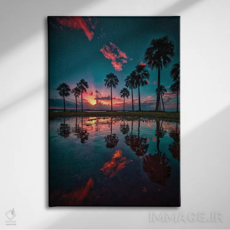 تابلو درختان نخل اثر بن مولدر - نمای روبهرو روی دیوار