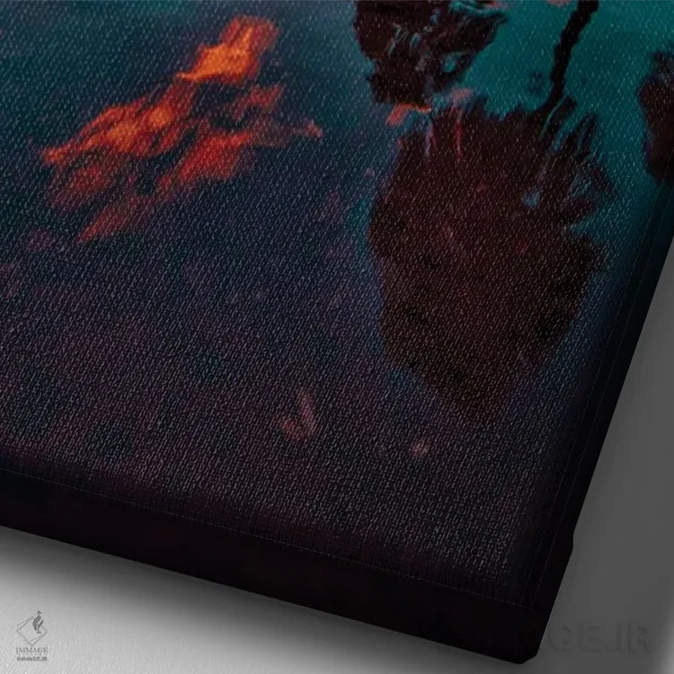 تابلو درختان نخل اثر بن مولدر - نمای نزدیک بافت بوم