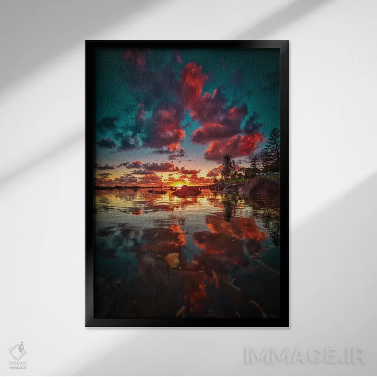 تابلو بازتابها بر تپه اثر بن مولدر - نمای قابدار مشکی