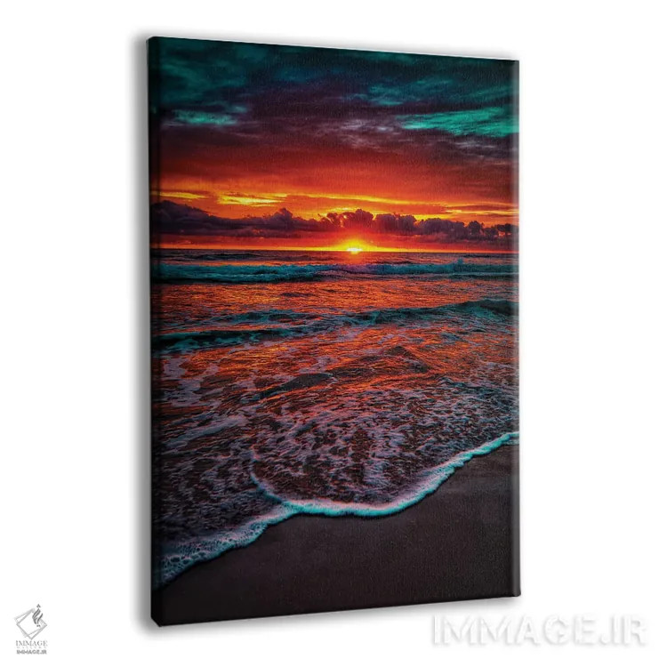 تابلو درخشش نارنجی اقیانوس اثر بن مولدر - نمای پرسپکتیو محصول