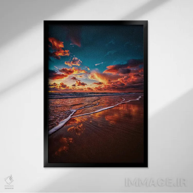 تابلو ابرها و موجها اثر بن مولدر - نمای قابدار مشکی