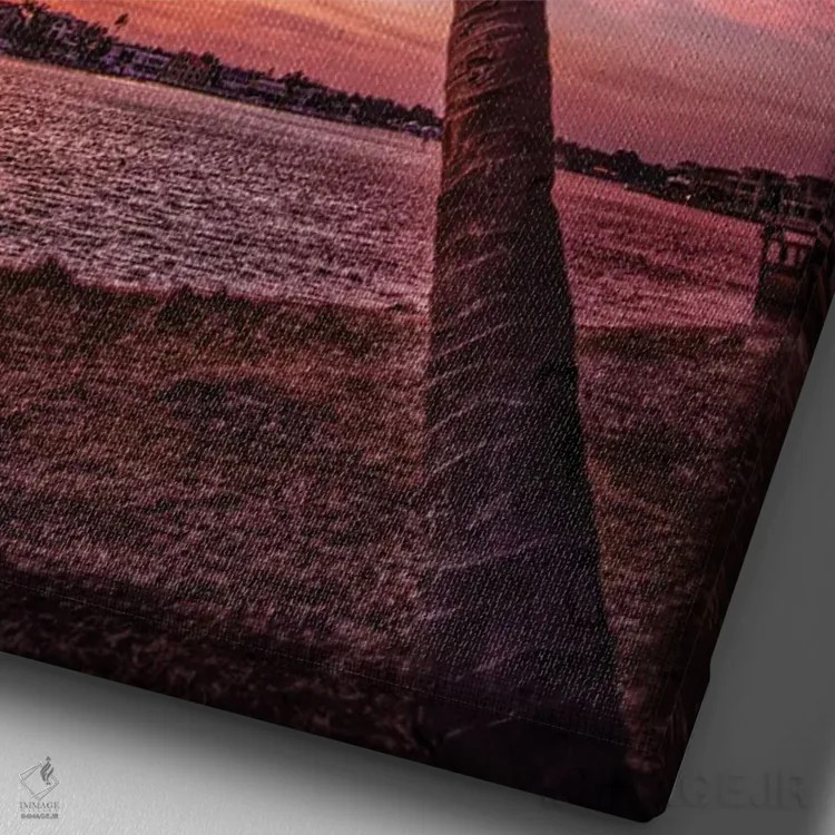 تابلو نخل در غروب اثر بن مولدر - نمای نزدیک بافت بوم