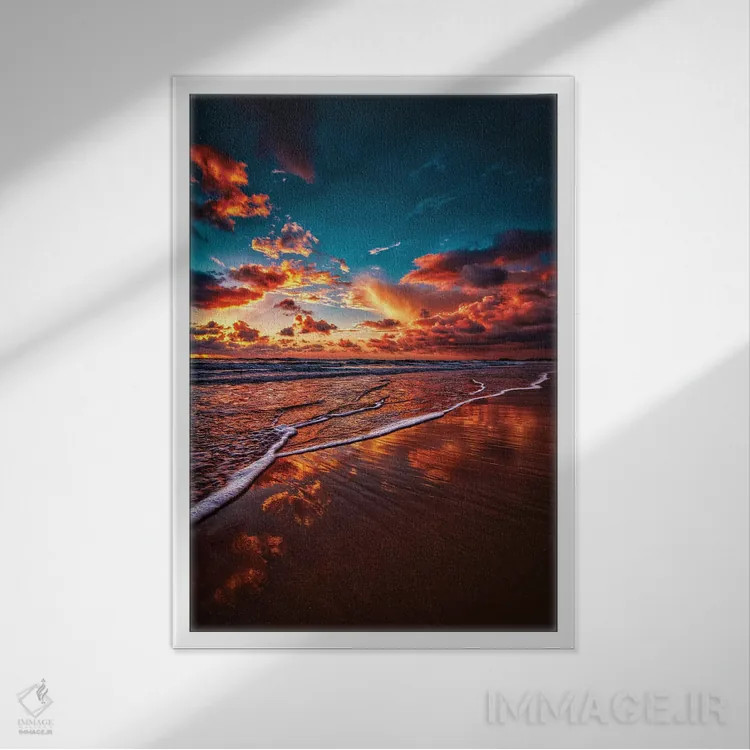 تابلو ابرها و موجها اثر بن مولدر - نمای قابدار سفید