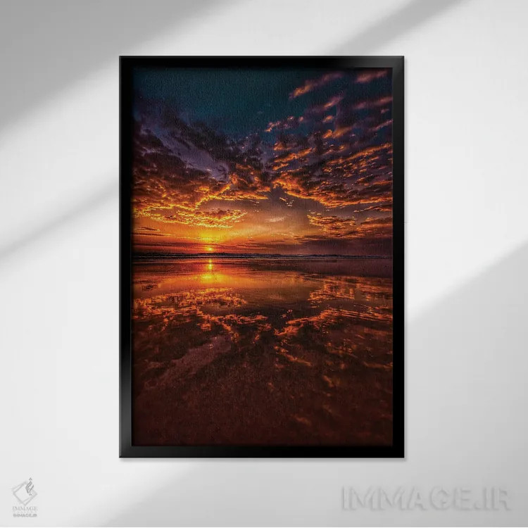 تابلو شادی طلوع آفتاب اثر بن مولدر - نمای قابدار مشکی