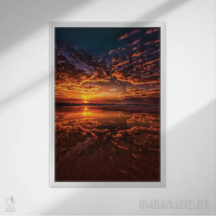 تابلو شادی طلوع آفتاب اثر بن مولدر - نمای قابدار سفید