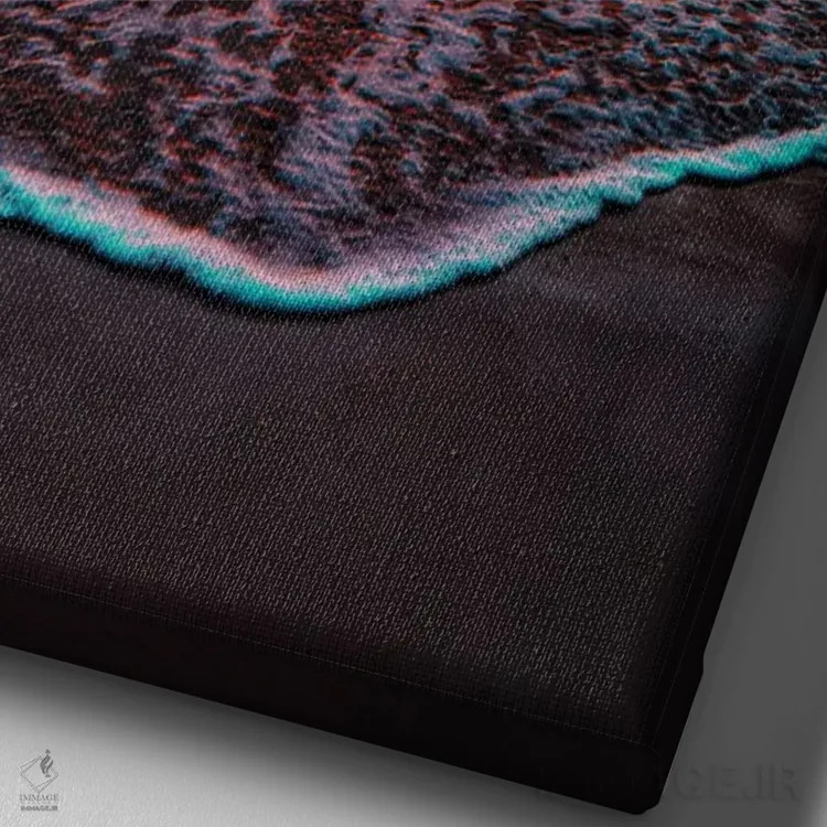 تابلو درخشش نارنجی اقیانوس اثر بن مولدر - نمای نزدیک بافت بوم