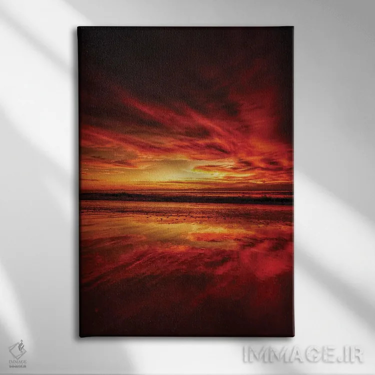 تابلو آتش آسمان اثر بن مولدر - نمای روبهرو روی دیوار
