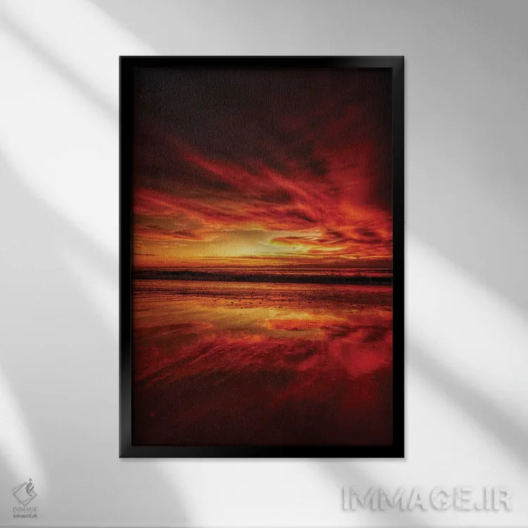 تابلو آتش آسمان اثر بن مولدر - نمای قابدار مشکی