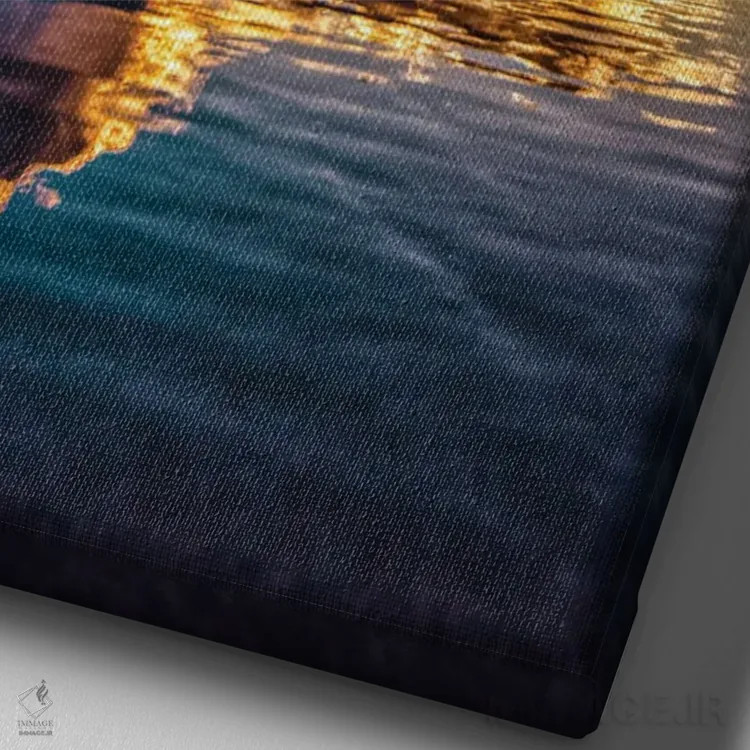 تابلو ابر صبحگاهی خورشید اثر بن مولدر - نمای نزدیک بافت بوم