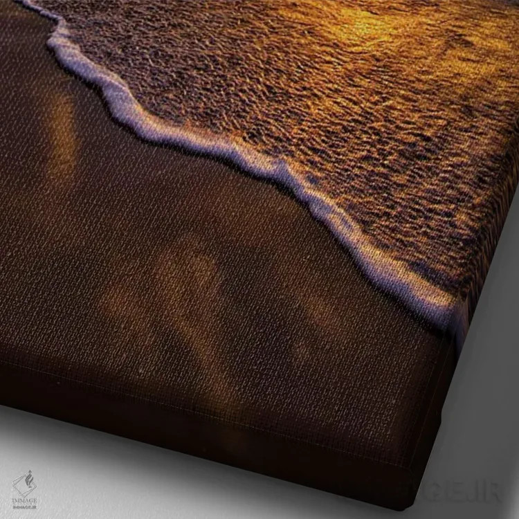 تابلو امواج طلایی اثر بن مولدر - نمای نزدیک بافت بوم