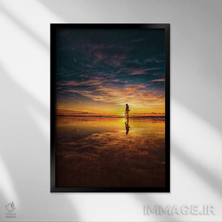 تابلو راه رفتن روی آب اثر بن مولدر - نمای قابدار مشکی