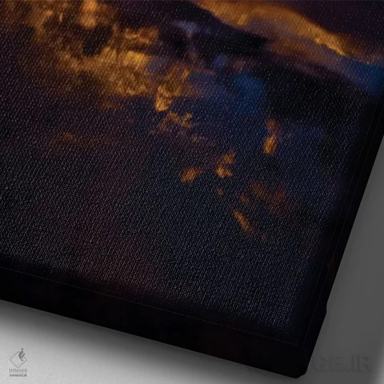 تابلو قدم زدن روی نور اثر بن مولدر - نمای نزدیک بافت بوم