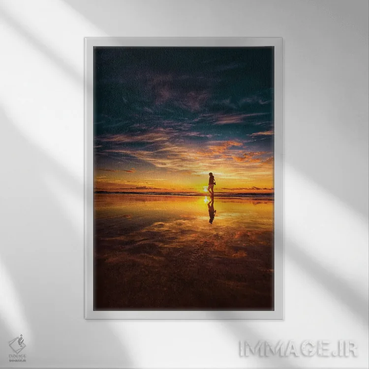 تابلو راه رفتن روی آب اثر بن مولدر - نمای قابدار سفید