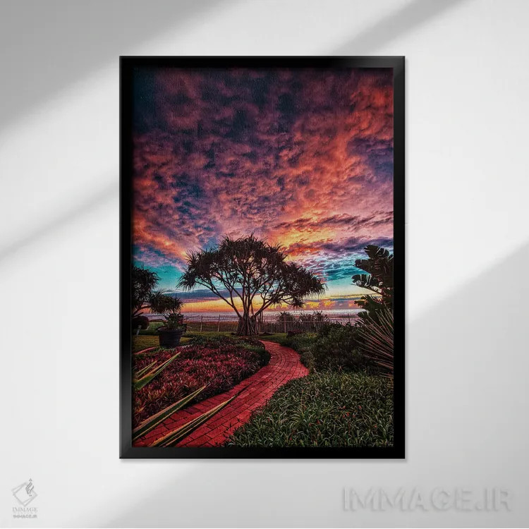 تابلو مسیر آجری قرمز اثر بن مولدر - نمای قابدار مشکی