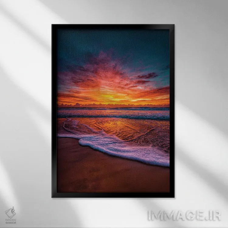 تابلو رنگهای طلوع آفتاب اثر بن مولدر - نمای قابدار مشکی