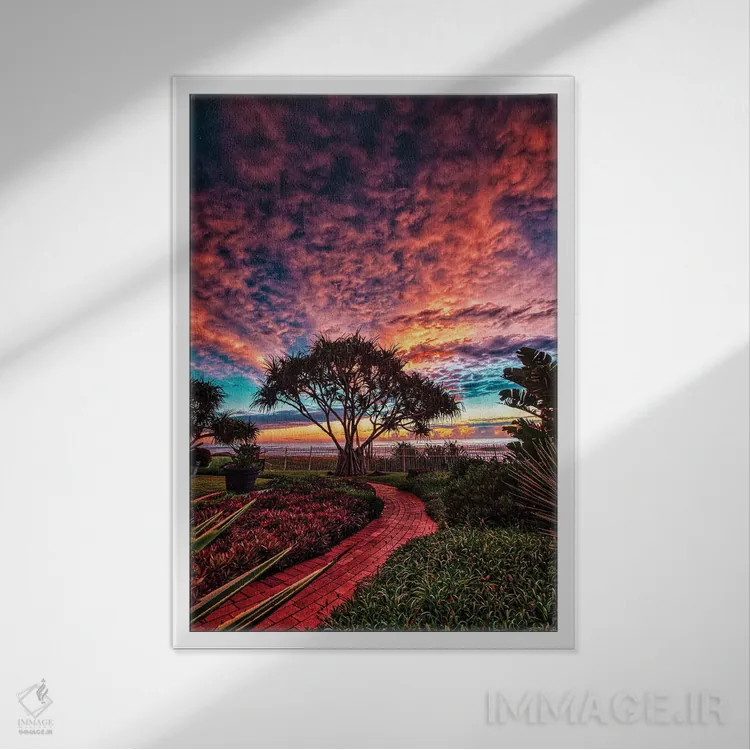 تابلو مسیر آجری قرمز اثر بن مولدر - نمای قابدار سفید