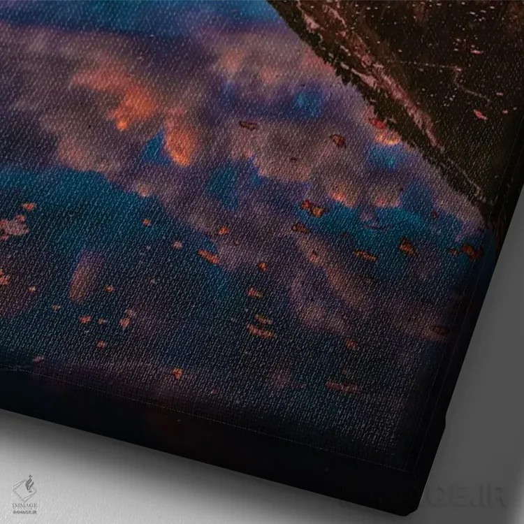 تابلو بازتاب کوهستان اثر بن مولدر - نمای نزدیک بافت بوم