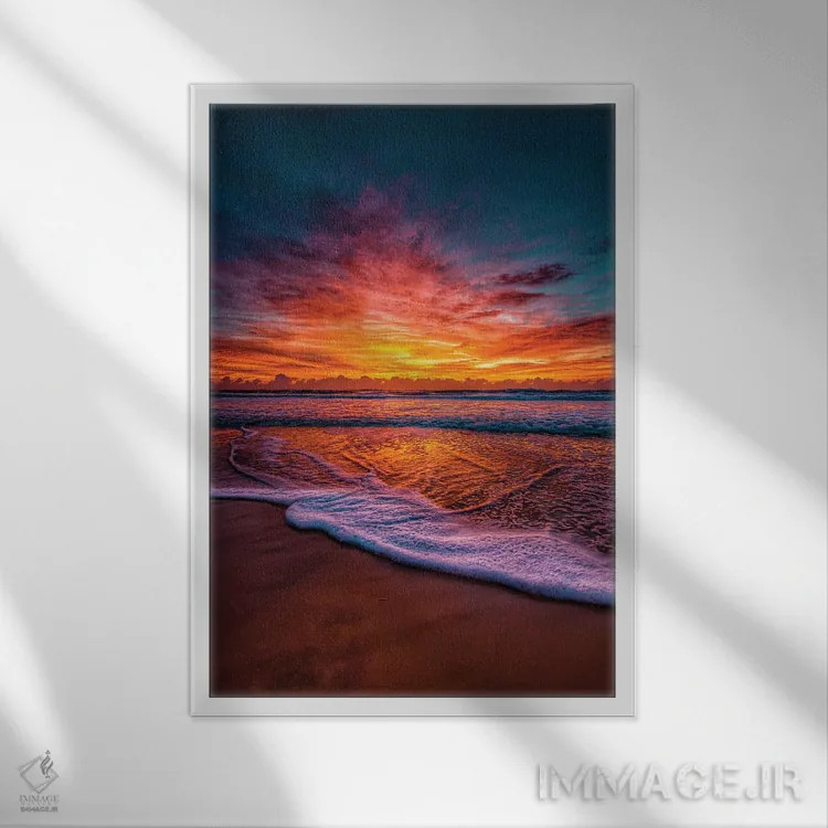 تابلو رنگهای طلوع آفتاب اثر بن مولدر - نمای قابدار سفید