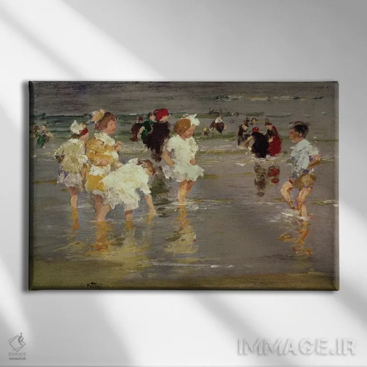 تابلو کودکان در ساحل اثر ادوارد هنری پاتهست - نمای روبهرو روی دیوار