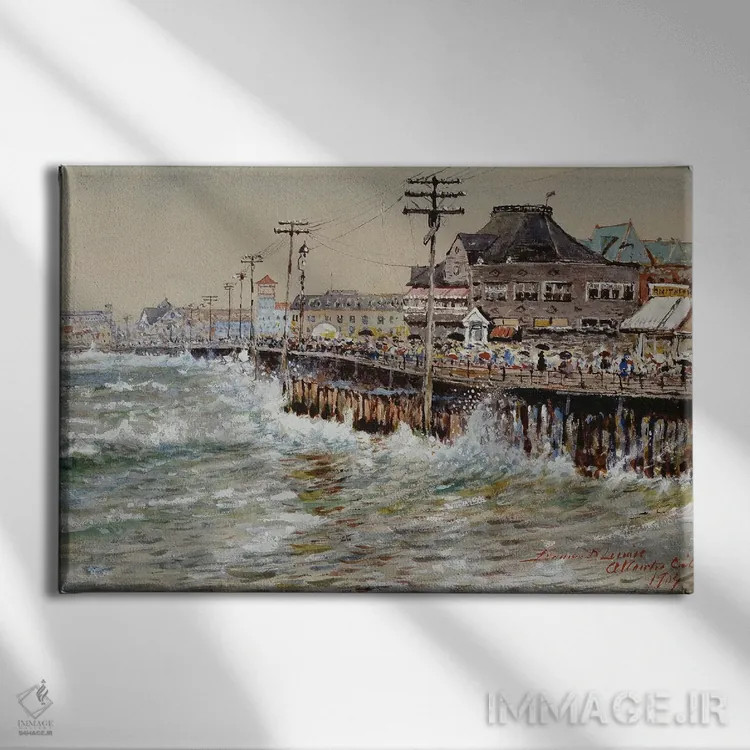 تابلو ,آتلانتیک سیتی اثر ادموند دارچ لوئیس - نمای روبهرو روی دیوار