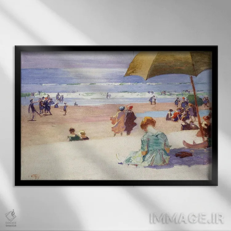 تابلو ,ساعت جزر و مد اثر ادوارد هنری پاتهست - نمای قابدار مشکی