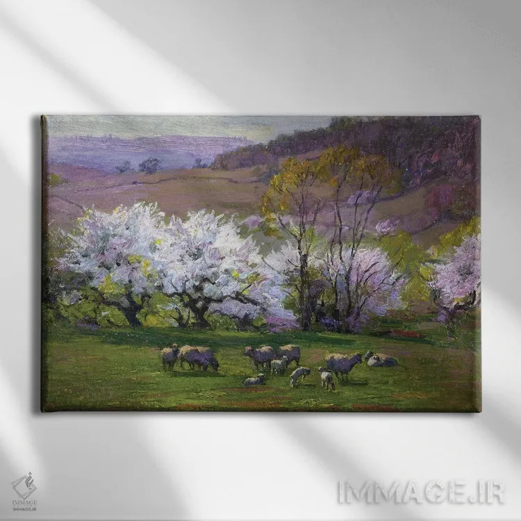 تابلو ,زمان شکوفهدهی اثر ادوارد هنری پاتهست - نمای روبهرو روی دیوار