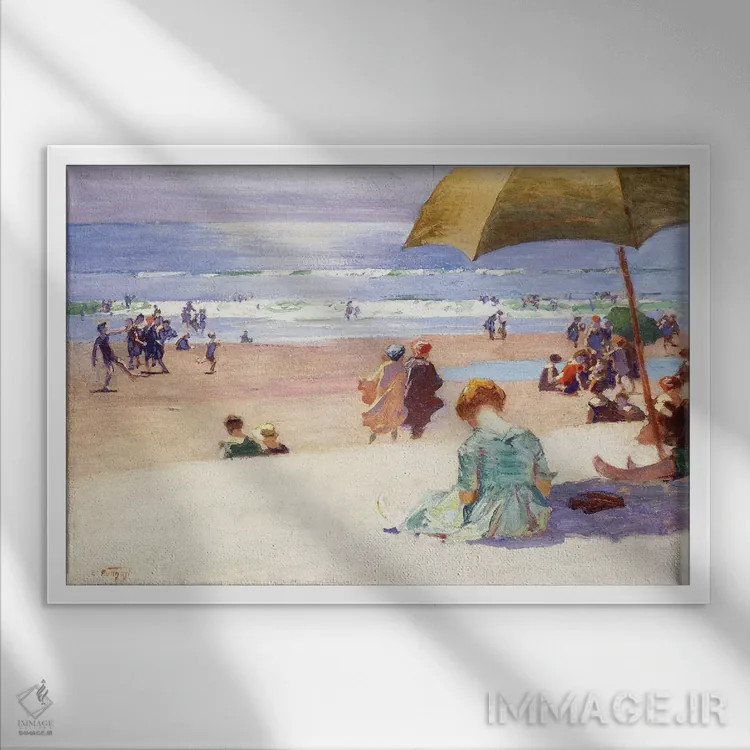 تابلو ,ساعت جزر و مد اثر ادوارد هنری پاتهست - نمای قابدار سفید